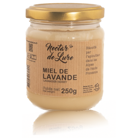 Pot de miel cristallisé de lavande 250g