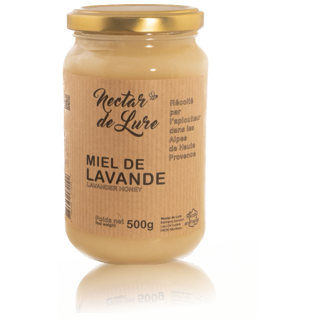 Pot de miel cristallisé de lavande 500g